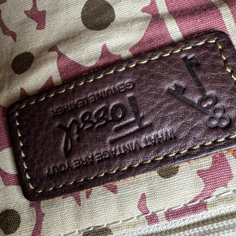 Vintage Fossil Crossbody Saddle Bag Brown Suede Leather Purse Boho Y2K 10x11.5” - Picture 8 of 12